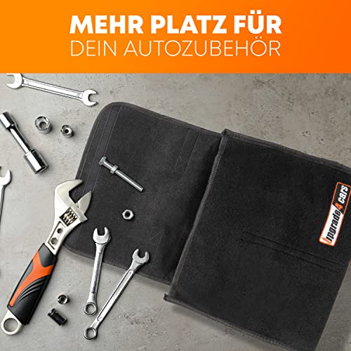 Upgrade4cars Auto Kofferraumtasche aus Filz mit Klett Fixierung Kfz Kofferraum Organizer Tasche für Werkzeug & Autopflege Autozubehör Innenraum Gadget Geschenke für Frauen Männer