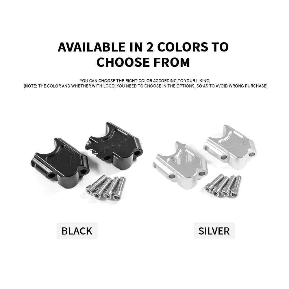 Mostek kierownicy motocykla Pasuje do BMW F800GS F800GT F 800 GS ADV GT kierownica motocykla Riser uchwyt zaciskowy przedłużyć uchwyt do podnoszenia(Silver-No logo)