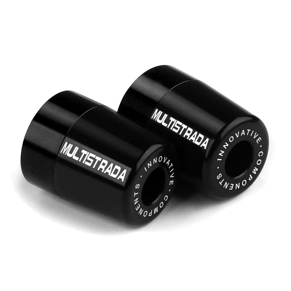 Modeer Motorrad Lenkerenden für Du.ca.ti Multistrada 950/S 1200/S 1260/S V4/S/Enduro/Rally/Pikes Peak Alle Jahre Motorrad CNC Lenkergriff Plug Balance Pad Zubehör (Black)