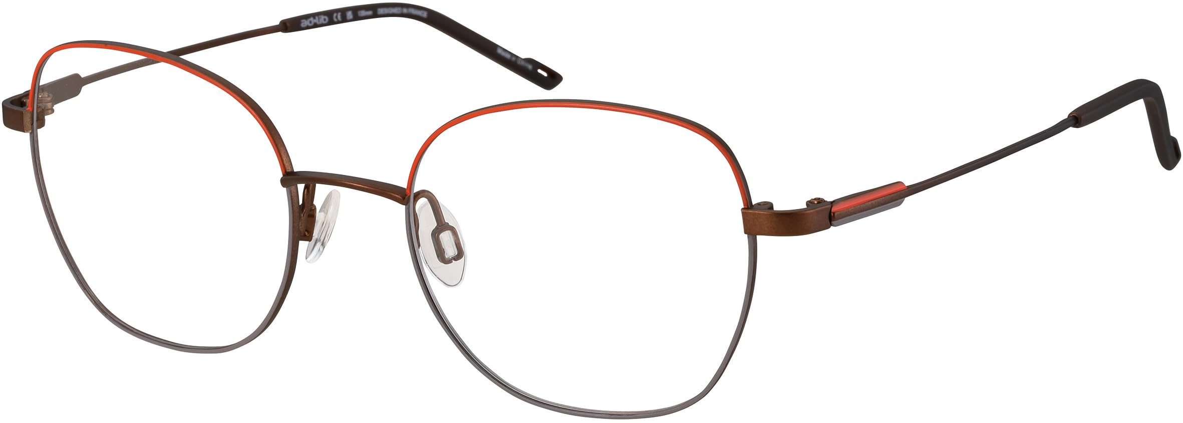 AD LIB Brille mit Sehstärke für Damen optional mit Sonnenbrillentönung oder Blaulichtfilter, Quadratisch, gefertigt aus Titan, Modell: AB3600-50-BR (inklusive Brillenetui)