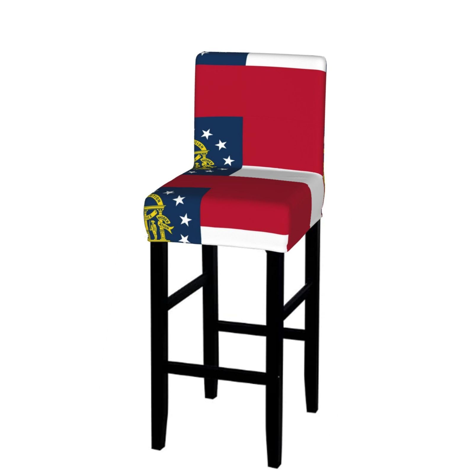 CNTDBU Flag of Georgia Bar Stool Cover-Stretchy Chair Slipcover for Kitchen
