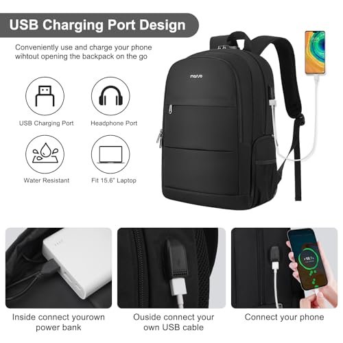 MOSISO Laptop Backpack for Women Men, 15.6 inch Computer Business Backpack - image 2