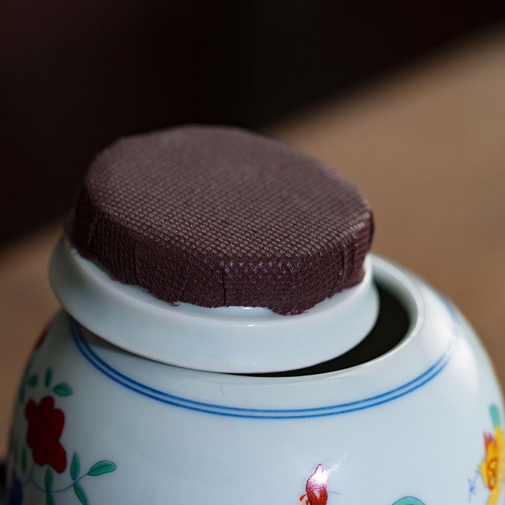 Barattoli Da Tè Barattolo da viaggio for riporre il tè in porcellana bianca Barattolo da tè Pu'er Barattolo da tè con tazza di pollo dipinto a mano Barattolo sigillato in ceramica Barattolo Per Conser