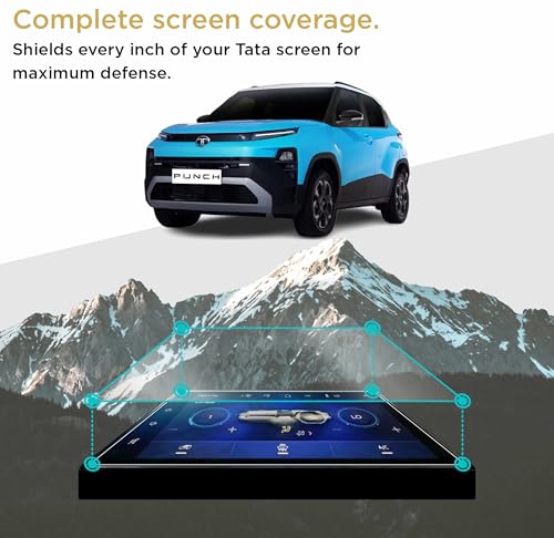 Image of SCREEN GUARD For TATA PUNCH 2026 Facelift || Pure+ | Pure+S | Adventure | Adventure S || 8-INCH INFOTAINMENT TOUCHSCREEN + STEERING CLUSTER PROTECTOR || Anti Scratch | Water Resistant | HD Clear | High Touch Sensitivity | Digital Car Music Stereo Accessories [Not Tempered Glass]