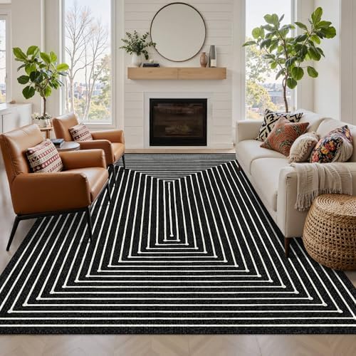 Latte&Fog 5x7 Area Rugs for Living Room Bedroom, Modern Abstract ...