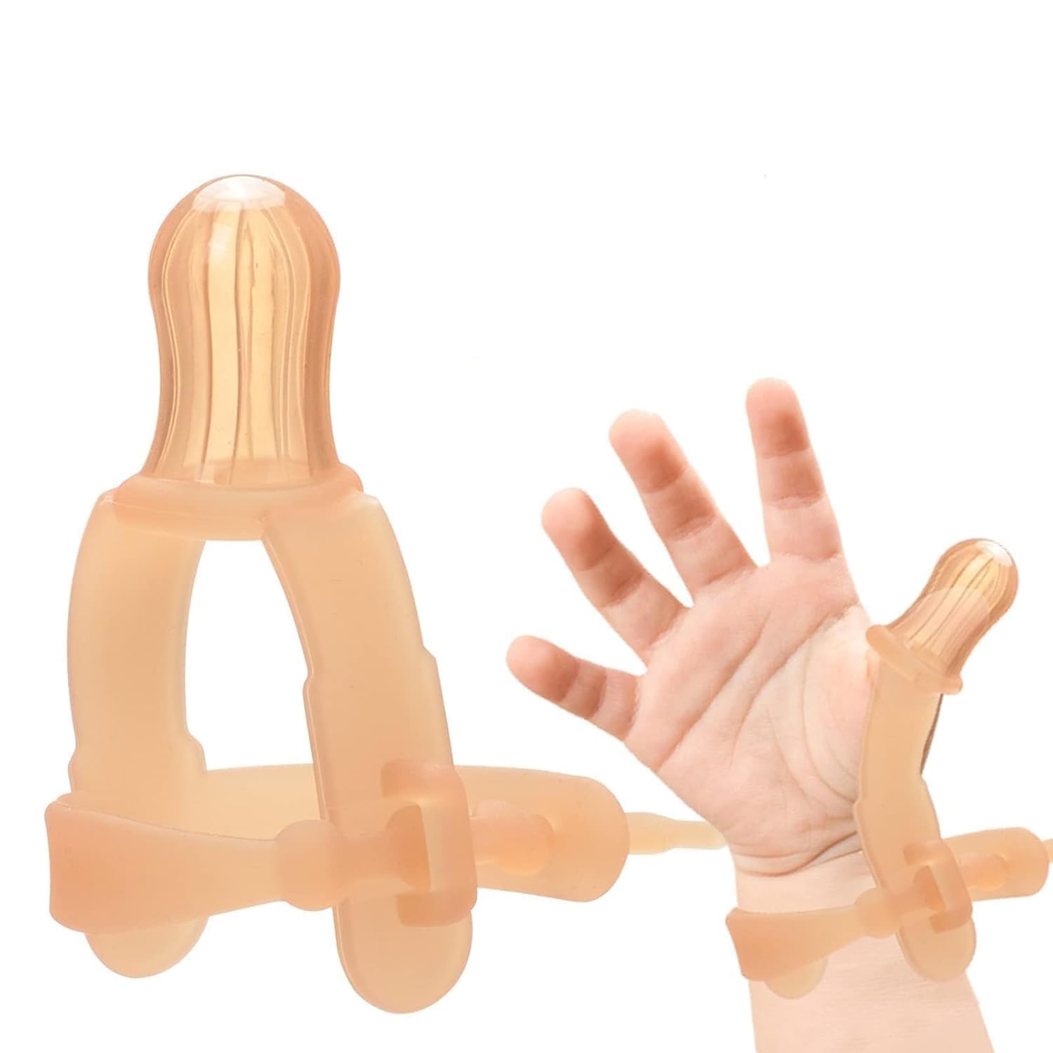 Stop Thumb Sucking Baby - Thumb Sucking Stop Adjustable Thumb Guard Soft Silicone Thumb Sucking Treatment Baby Child Finger Guard (with out box) (NANOSILVER)