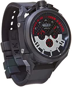 Welder Men's Quartz Watch with Black Dial Chronograph Display and Black Rubber Strap K36-2401