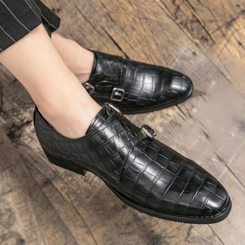 New Men Dress Pattern Monk Strap Loafers Luxury Fashion Groom Wedding Shoes Italian Style Homecoming Prom Footwear2