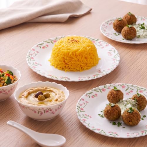 Image of La Opala Novo Opalware Dinner Set, 35 Pcs for Family of 6, Spring Meadows