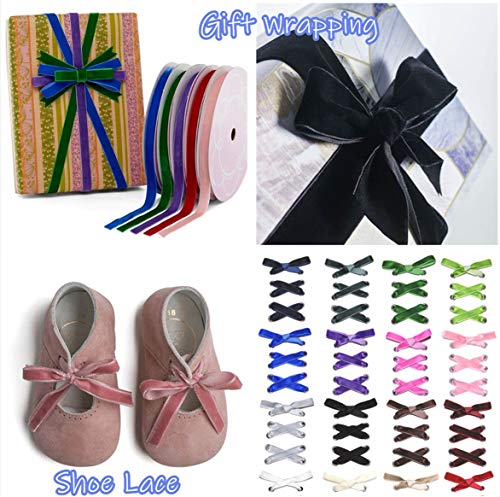 Mscftfb 50Yards Velvet Ribbon 3/8 Inch Velvet Lace Trimming Bias Tape For Gift Wrapping Hair Braid Jewelry Making Sewing Craft(Navy Blue) #TOP4