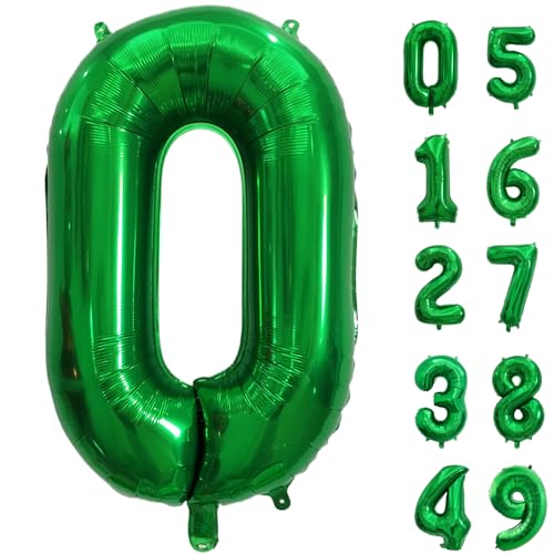 バルーン 40インチ ナンバーバルーン 数字 風船 ダークグリーン ナンバー0 数字0 0歳 大きい 飾り付け 誕生日 結婚記念日 ベビーショー パーティー 装飾用