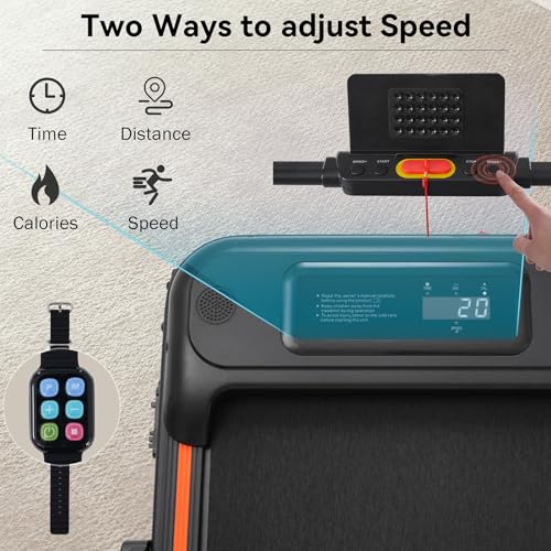 Image of Folding Walking Pad Under Desk Treadmill,2.5HP Walking Treadmill with Incline 0.5-7.5MPH 265LBS Capacity Treadmill for Walking Running - Two to Adjust Speed,for Home Office