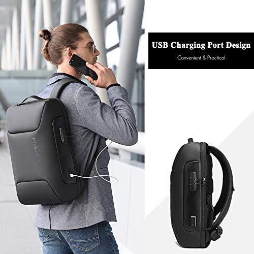 Laptop Backpack Business Anti-Theft Daypacks Travel Large Backpack with USB Charging Port Waterproof Computer Bag for Women & Men Fits 15.6 Inch Notebook Black4