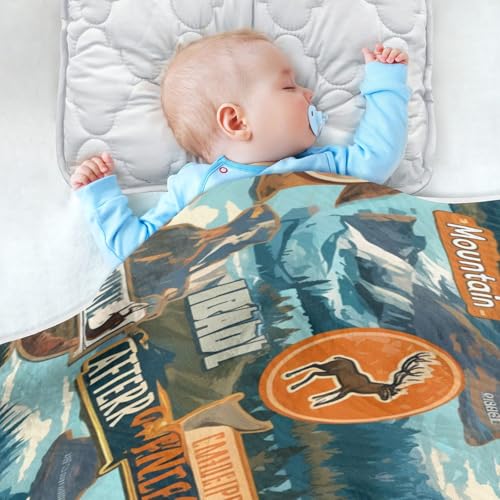 Image of Baby Swaddle Blanket for Boys Girls Soft Warm Stroller Throw Blanket for Newborn Infant Toddler 30X40in Outdoor Recreation Vintage