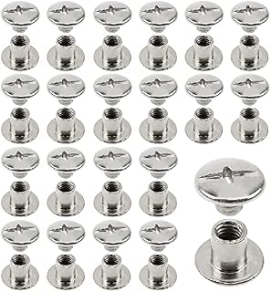 LbsAMP Chicago Screws Binding Screws Posts Assortment Kit Used for DIY Leather Decoration Bookbinding and Scrapbook Photo Albums Binding - 50 Sets