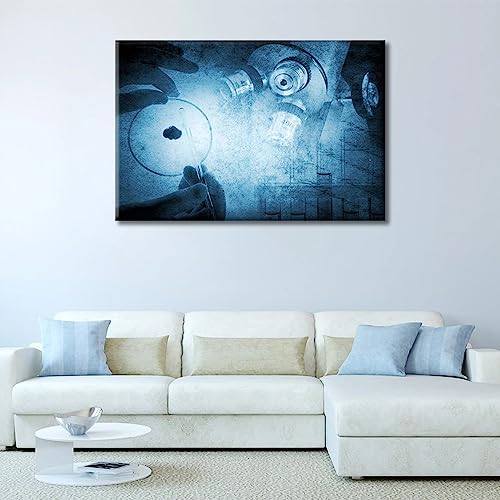 Image of TUMOVO Science and Medical Background Poster Wall Art for Living Room 1 Pieces Clinical Laboratory Wall Art Modern Artwork Canvas Wall Art Posters and Prints Framed Ready to Hang, 24 inch Wx36 H