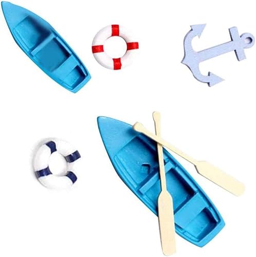 5 piezas mini figurita marina mini barco de pesca miniatura musgo micro paisaje barco adornos náutico paisaje decoración para bricolaje manualidades