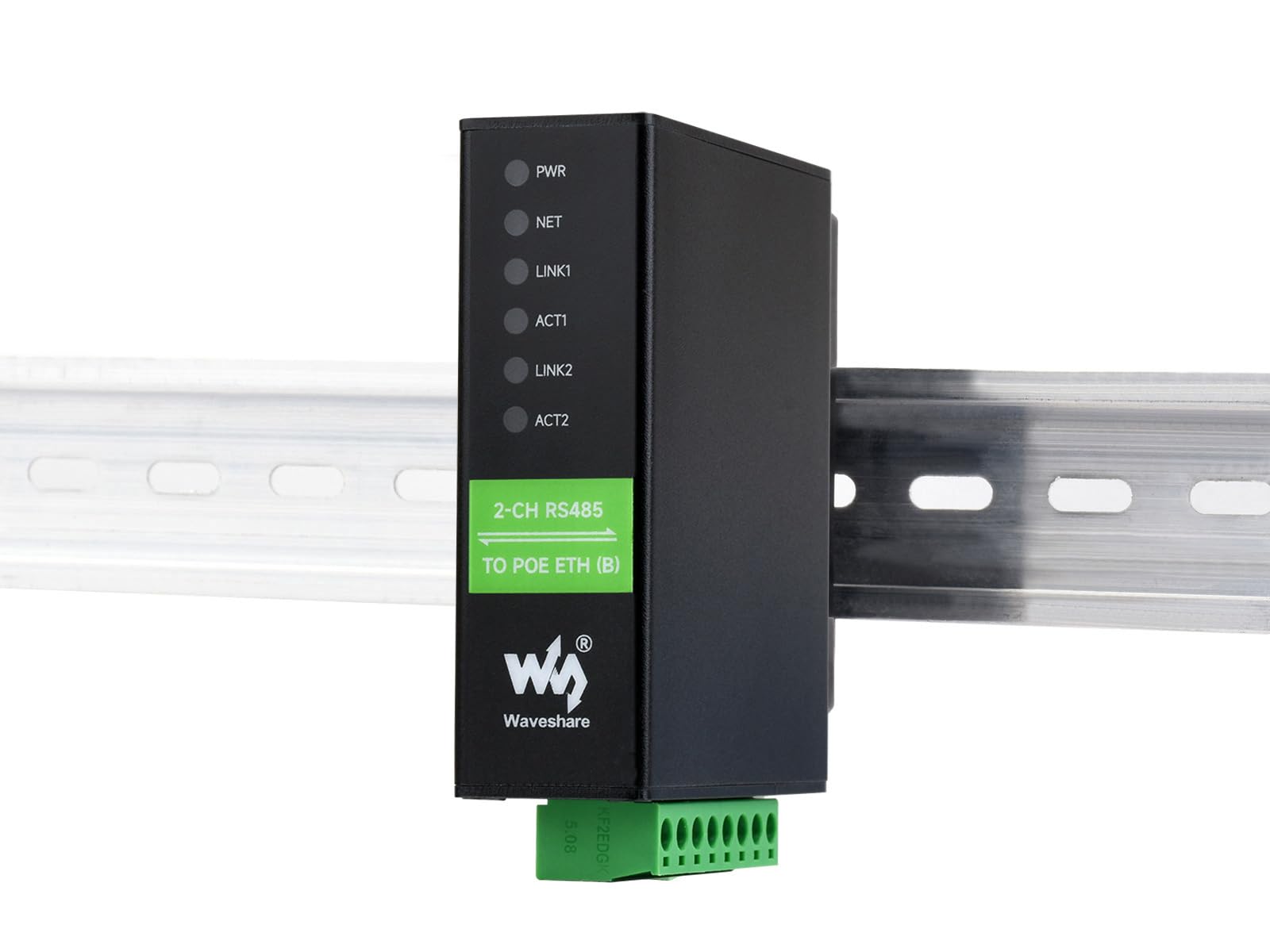 2-Ch RS485 to POE Ethernet Converter Industrial Isolated Serial Server, 2-Ch RS485 Independent Operation, Dual POE Eth Ports, Modbus Gateway MQTT Gateway JSON Support, Rail-mount Metal Case