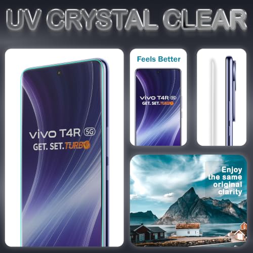 Image of ArmourPro 2 Pack Matte UV Tempered Glass for Vivo T4 and Vivo T4R 5G, Premium Curved Screen Protector with Anti-Glare Finish, Edge-to-Edge Coverage, Fingerprint Friendly and Case Friendly