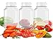 Axe Sickle 3 Pcs 8 Ounce Juice Bottles Plastic Milk Bottles Bulk Beverage Containers with Tamper Evident Caps Lids White for Milk, Juice, Drinks and Other Beverage Containers