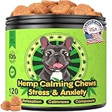 DOGVC Hemp Calming Chews for Dogs Calming Chews - Anxiety Relief Treats, Dog Calming Relaxing Treats Care Hemp Quiet Moments for Dogs Thunderstorm Fireworks Separation Anxiety Relief, Beef, 120 Ct