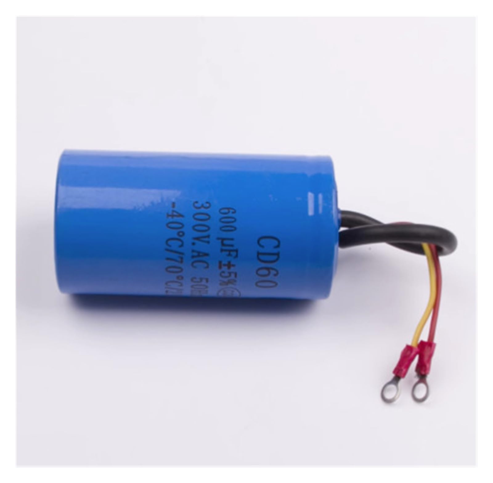 600uF 300V AC Starting Capacitor for Heavy Duty Electronic Starter Air Compressor Red Yellow Two Wires