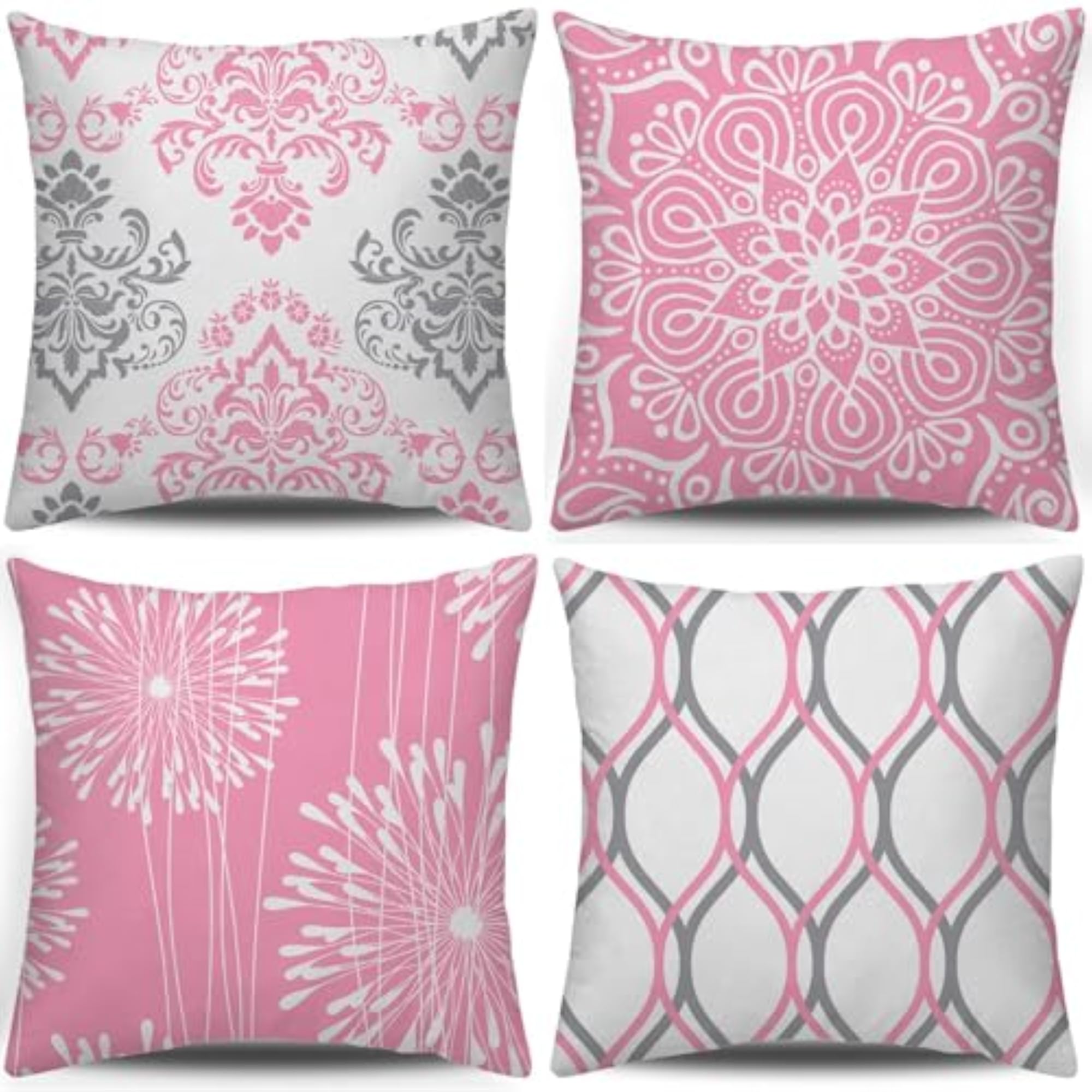 Decorative Throw Pillow Covers, Set of 4