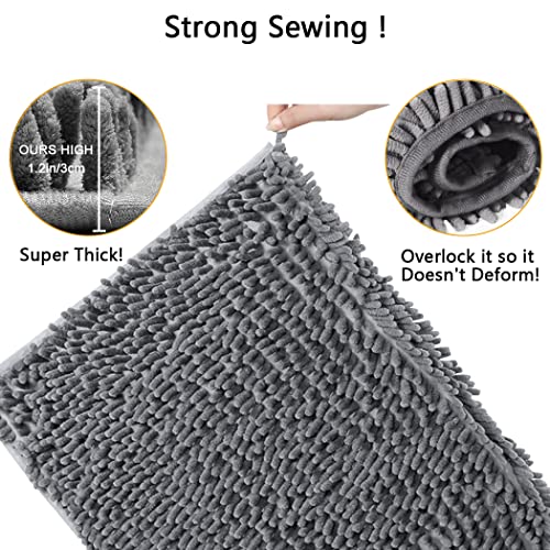 Hodeacc Rutschfeste Badematten-Set, hohe Wasseraufnahmedichte, weiche Mikrofaser, WC-Vorleger, WC-Sockelmatte… – Bild 4