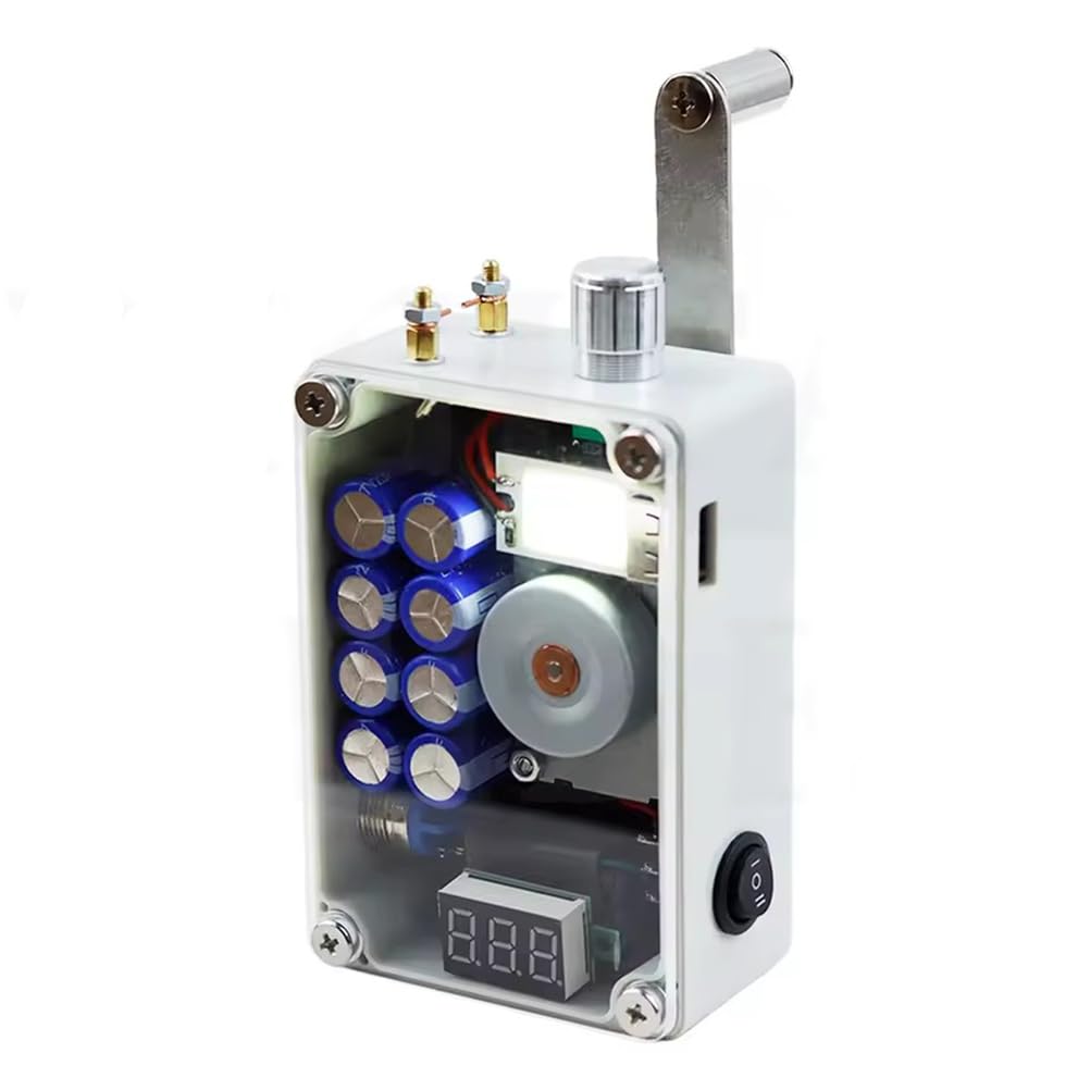 Generatore a manovella da 8 condensatori - Caricabatterie USB Portatile di Emergenza con Luce COB e Accendino per Campeggio ed Escursionismo, Attrezzatura di Sopravvivenza all'aperto