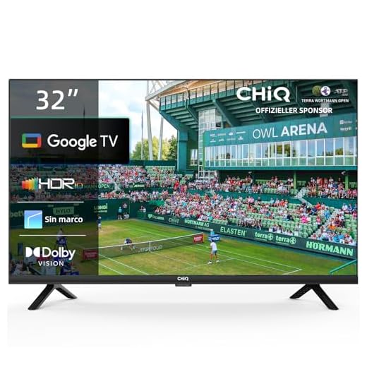 CHiQ L32G7V - Televisor de 32 Pulgadas Google TV, HD, diseño sin Bordes, Asistente de Google, Google Play, DVB-T2/S2/C, Wi-Fi 5G, Bluetooth, HDMI ARC, USB2.0 y Ci+