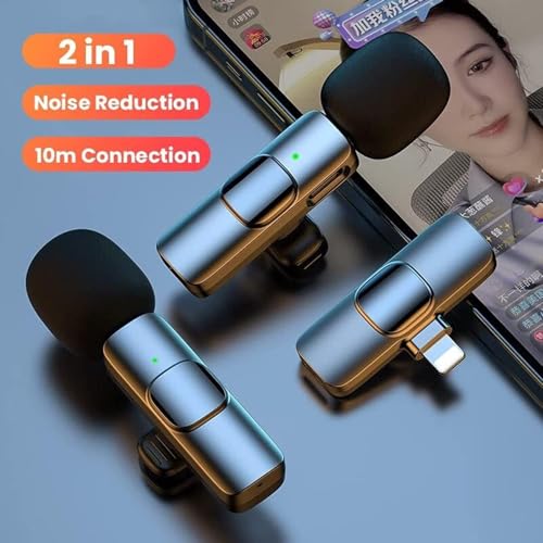 Image of BQYA K9 Dual Wireless Microphone, Digital Mini Portable Recording Clip Mic with Receiver for All iOS,Lighting Mobile Phones Camera Laptop for Vlogging YouTube Online Class, Zoom Call
