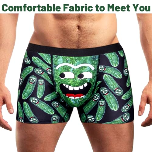 Novelty Funny Boxers Underwear Gag Gifts for Men Pickles Boxer Briefs Shorts White Elephant Gift for Adults4