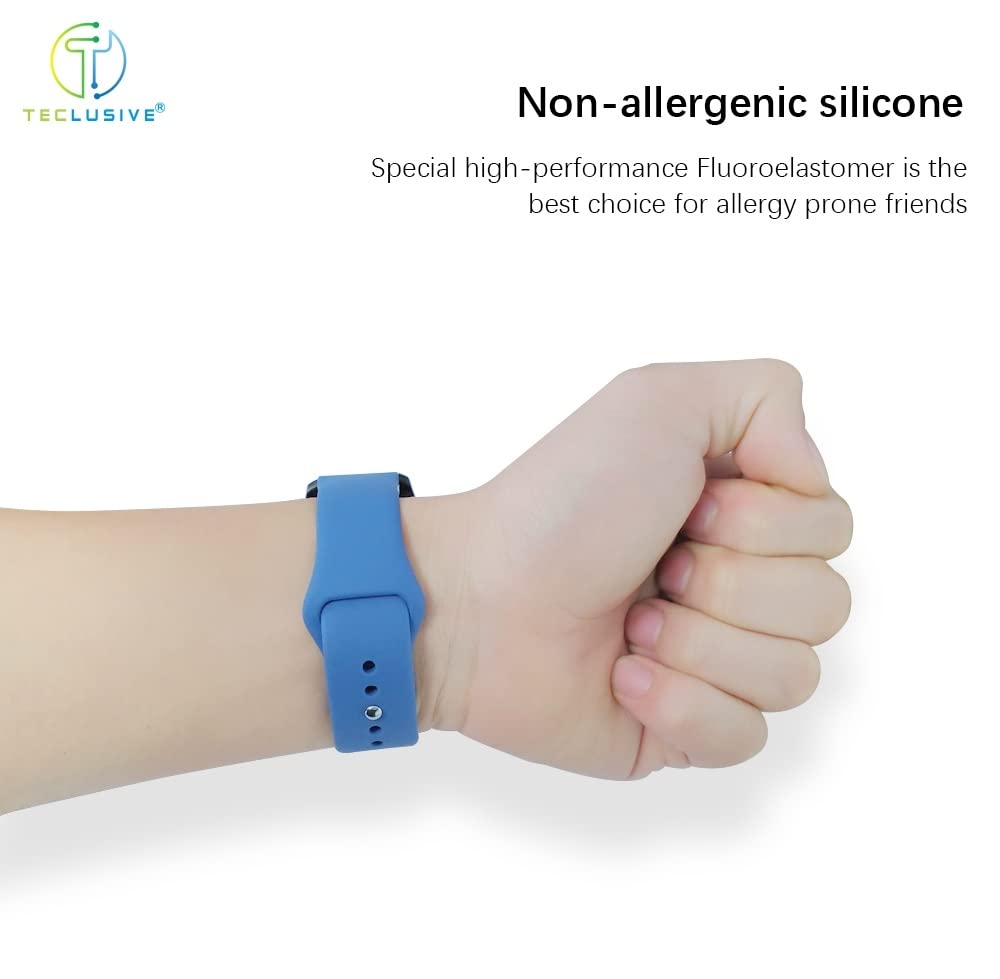 T TECLUSIVE Ultra Luxury Silicone Sports Strap 19mm Band Compatible for Noise Colorfit Pro 2 / Oxy/Colorfit Pulse/Colorfit Beat and Boat Storm Watch | Combo Multi Pack of 2 (Black & Blue) 4