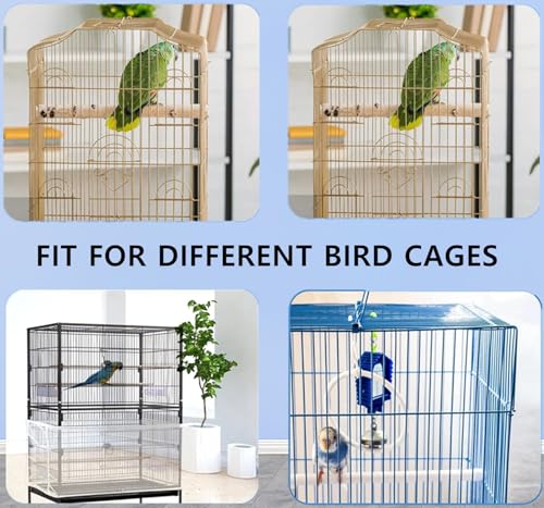 Image of Bird Cage Seed Catcher Bird Cage Seed Guard Bird Cage Skirt Seed Catcher Bird Cage Skirt for Parrot Parakeet Macaw African, Reusable (XL)