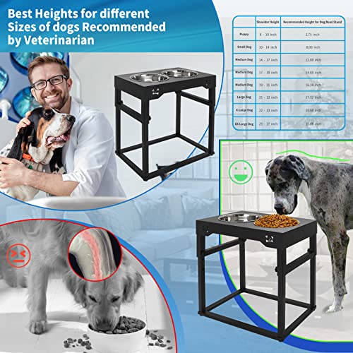 Raised-Dog-Bowls-for-Large-Dogs-Raised-Dog-Bowls-Adjustable-to-8-Heights-275-inches-to-20-inches-for-Large-XXL-Large-Medium-Small-Dogs-with-2-Stainless-Steel-Dog-Bowls-for-Food-and-Water