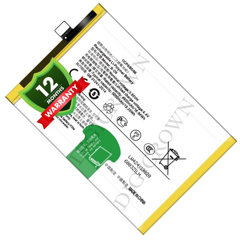 Image of Original B-O5 Battery Compatible for Vivo Y12s | Y12s 2021 | Y12G | Y20 | Y20 2021 | Y20a | Y20g | Y20i | Y20s | Y20t | Y20s [G] - (5000mAh) - 1 Year Warranty DF7
