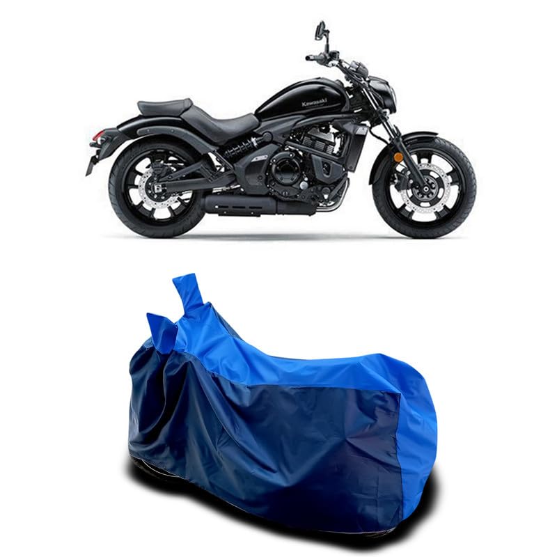Image of DUFFEL-Two Wheeler Bike Body Cover Compatible for Kawas Vulcan S Heat Protectio /UV-Rays /Birds Dropping /DustProof /Waterproof All Variants [Nevay Blue]