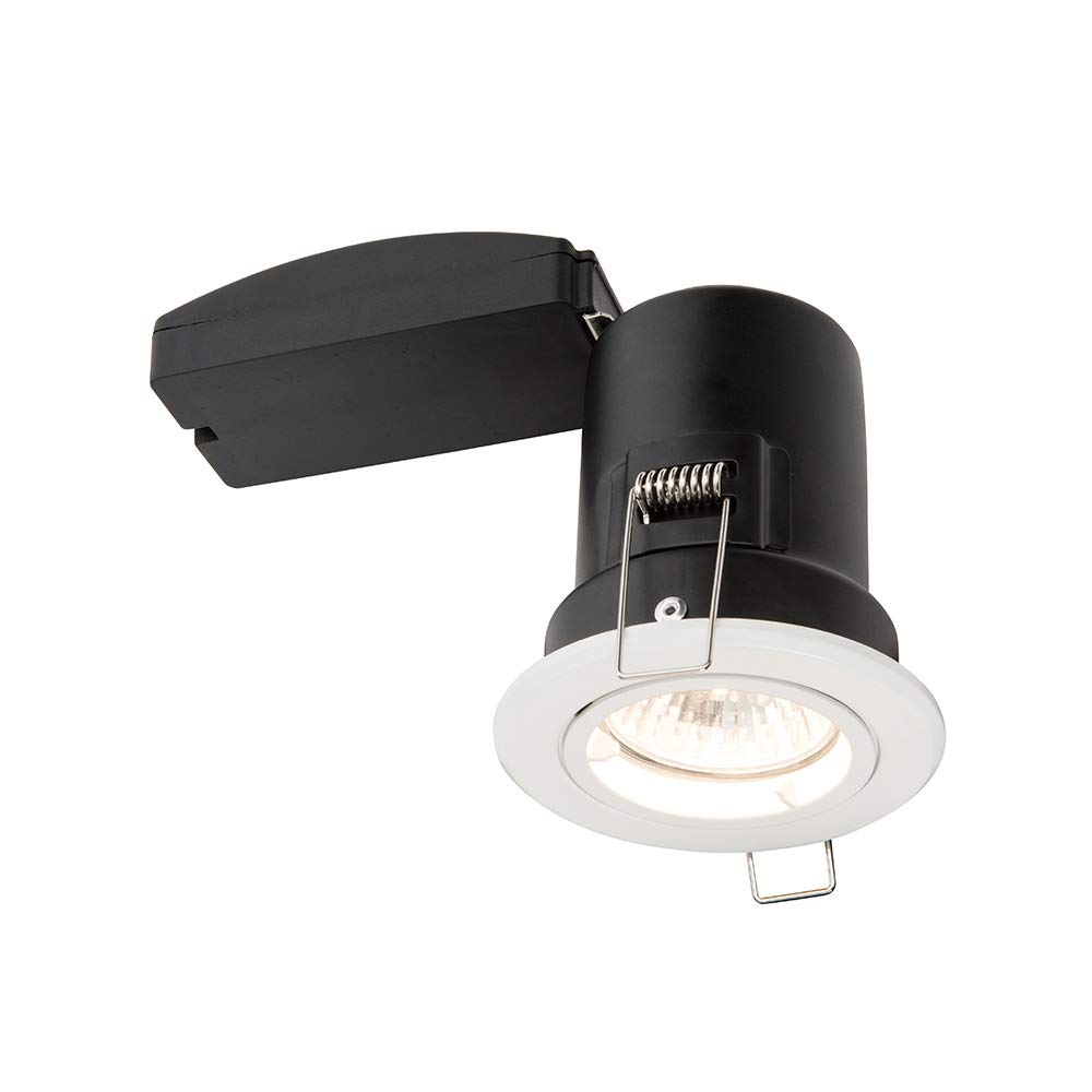 Saxby Lighting Satin Nickel Saxby 50673 50W Shieldplus Mv Ip20 Recessed Fixed Fire Rated Downlight Gu10 Ceiling Spotlight