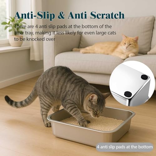 Arenero para gato de acero inoxidable pequeño FELIO miniatura 3