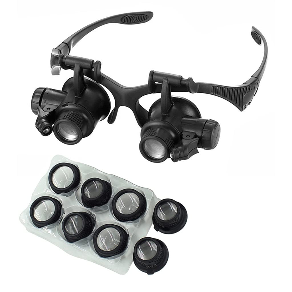 Gafas de Aumento con Diadema de observación y Lupa Gafas de Aumento con Lente portátil con LED