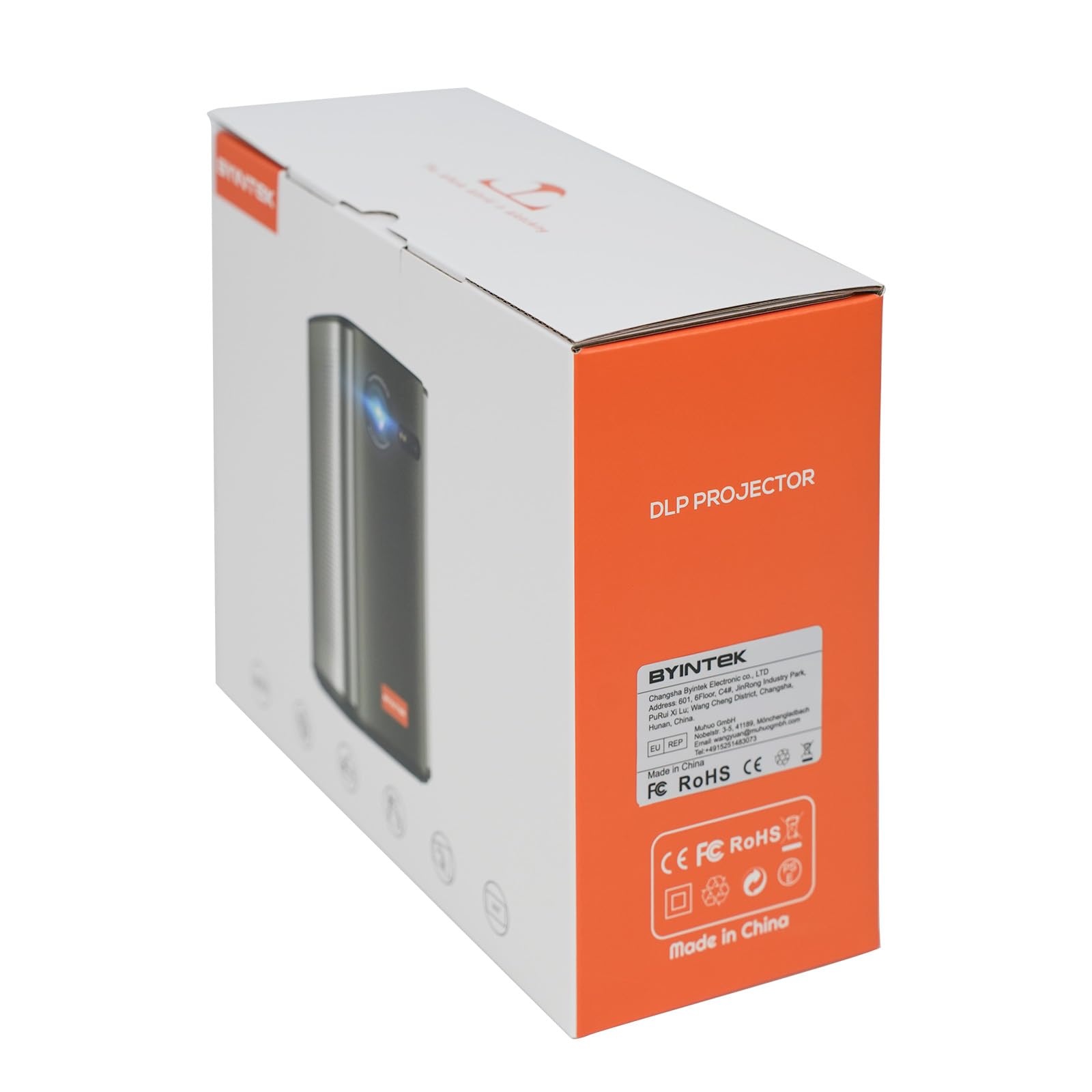 BYINTEK P70 Mini Proiettore 3D Corpo in Metallo, HD LED Wifi Proiettore Portatile Alimentato a Batteria, Supporta 1080P 4K, Sistema Operativo Android 9.0, Display Wireless, con Custodia e Treppiede