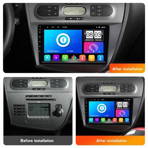 Autoradio Android Seat Leon 2005-2012 Écran Tactile GPS CarPlay sans fil