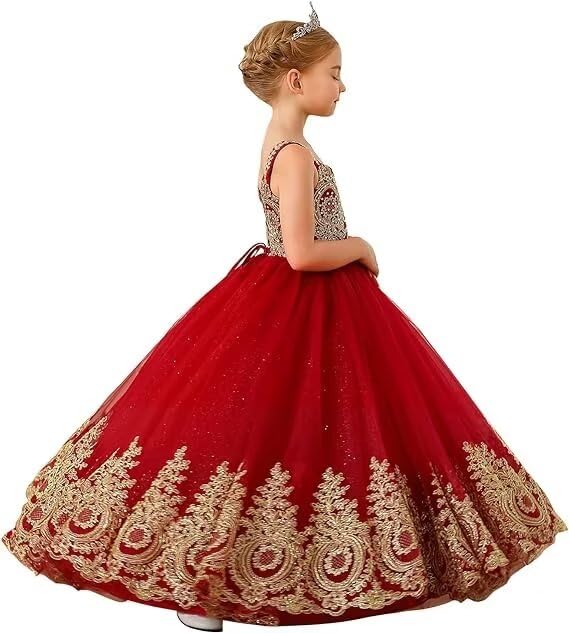 Flower Girl Dresses for Wedding Pageant Dresses for Girls Tulle Applique Prom Ball Gowns2