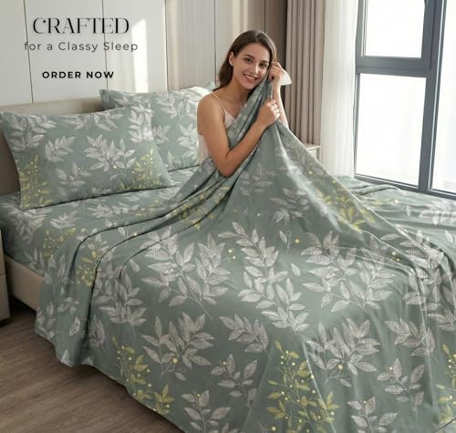 Image of VAS COLLECTIONS Cloud Cotton Double Bedsheet Combo Pack of 2 with 4 Pillow Covers, 210 TC Soft Breathable Cotton Double Bed Sheet Set, Floral Printed Bedsheet for Double Bed, 90 x 100 in (1, Multi B)