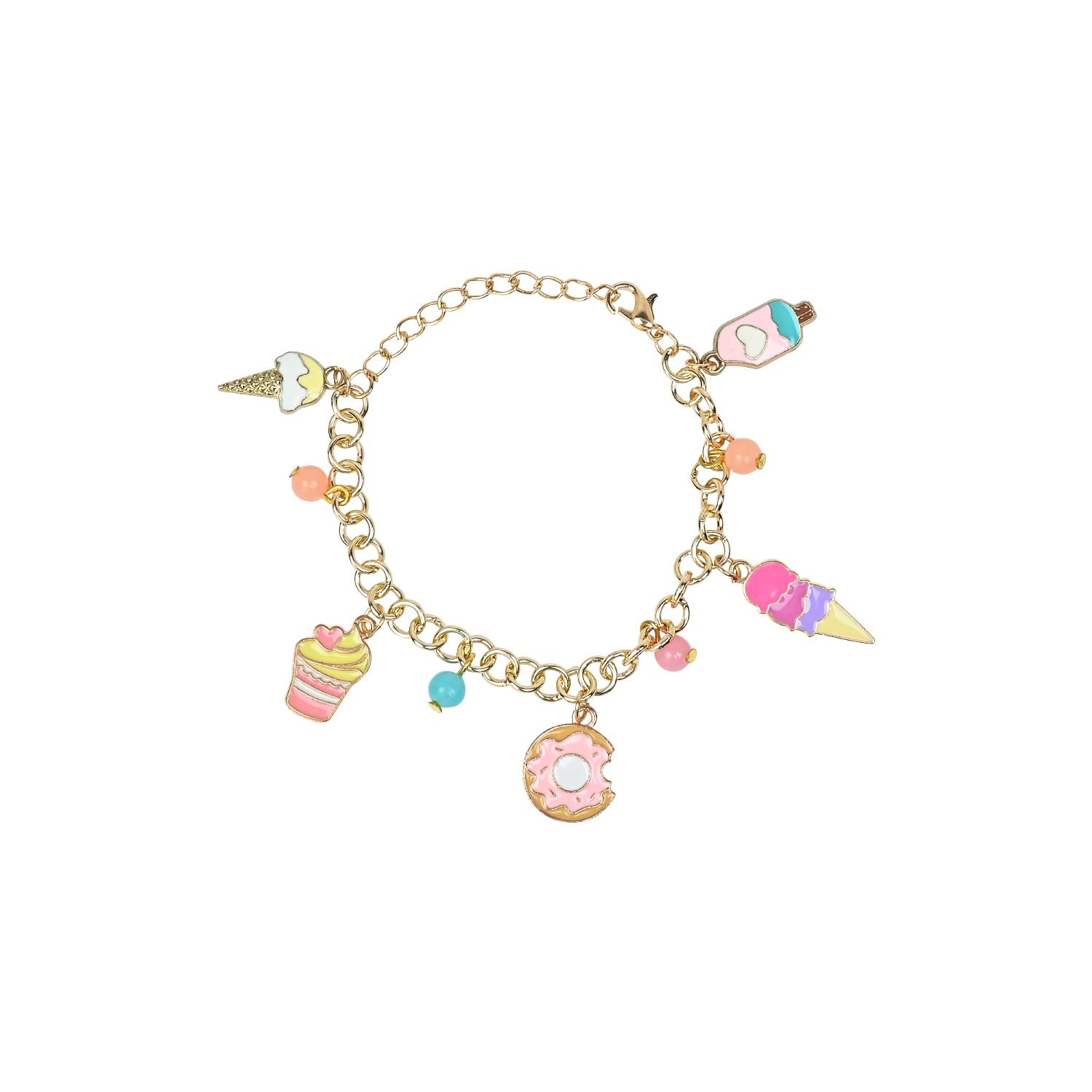 Asthetika Kids Ice-Cream Donut Charm Chain Bracelet for Young Girls Multi-Colour Adjustable Size (B0CSDF3M37) Amazon Price History, Amazon Price Tracker