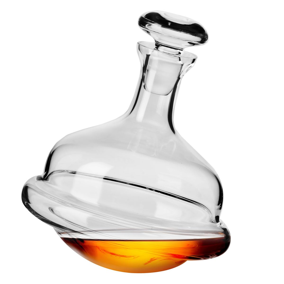 KROSNO Karafka do Whisky i Bourbona Kolekcja Roly-Poly, 750 ml | Szkło Kryształowe Bezołowiowe, efekt bujania się, oryginalny design, delikatne mycie ręczne, prezent