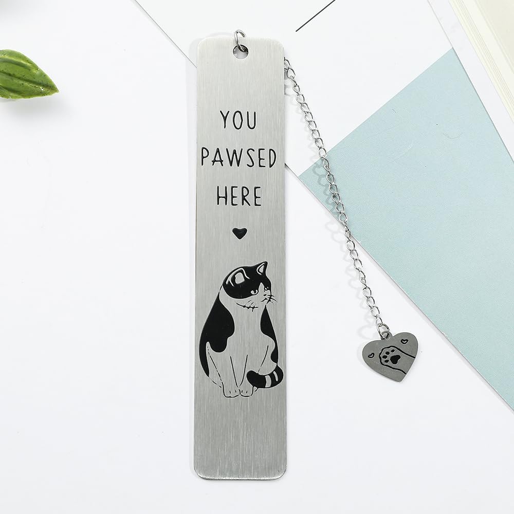 2PCS Cat Bookmarks, Cat Gifts for Women, Kitten Stainless Steel Book Marker, Funny Book Mark Cute Book Lover Gifts Thanksgiving Day Birthday Gifts for Women Men Teachers Friends (2pcs G) - Image 5
