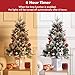 GarveeHome 3 ft Pre-Lit Christmas Tree Set of 2, Artificial Christmas Trees with 78 LED Lights, Snow Flocked Prelit Xmas Tree with Lighting Base, Battery Operated & Timer Function