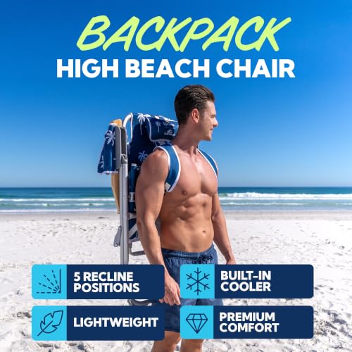 Image of SUN NINJA Folding Beach Chair for Adults with 17 inch seat Height - 1pc