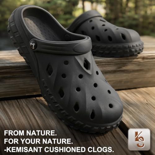 Image of KEMISANT Cushioned Clogs Mules for Men Garden Beach Water Fun-Lightweight | EVA Cushioned Footbed| Arch Support | Slip-resistant | Unisex